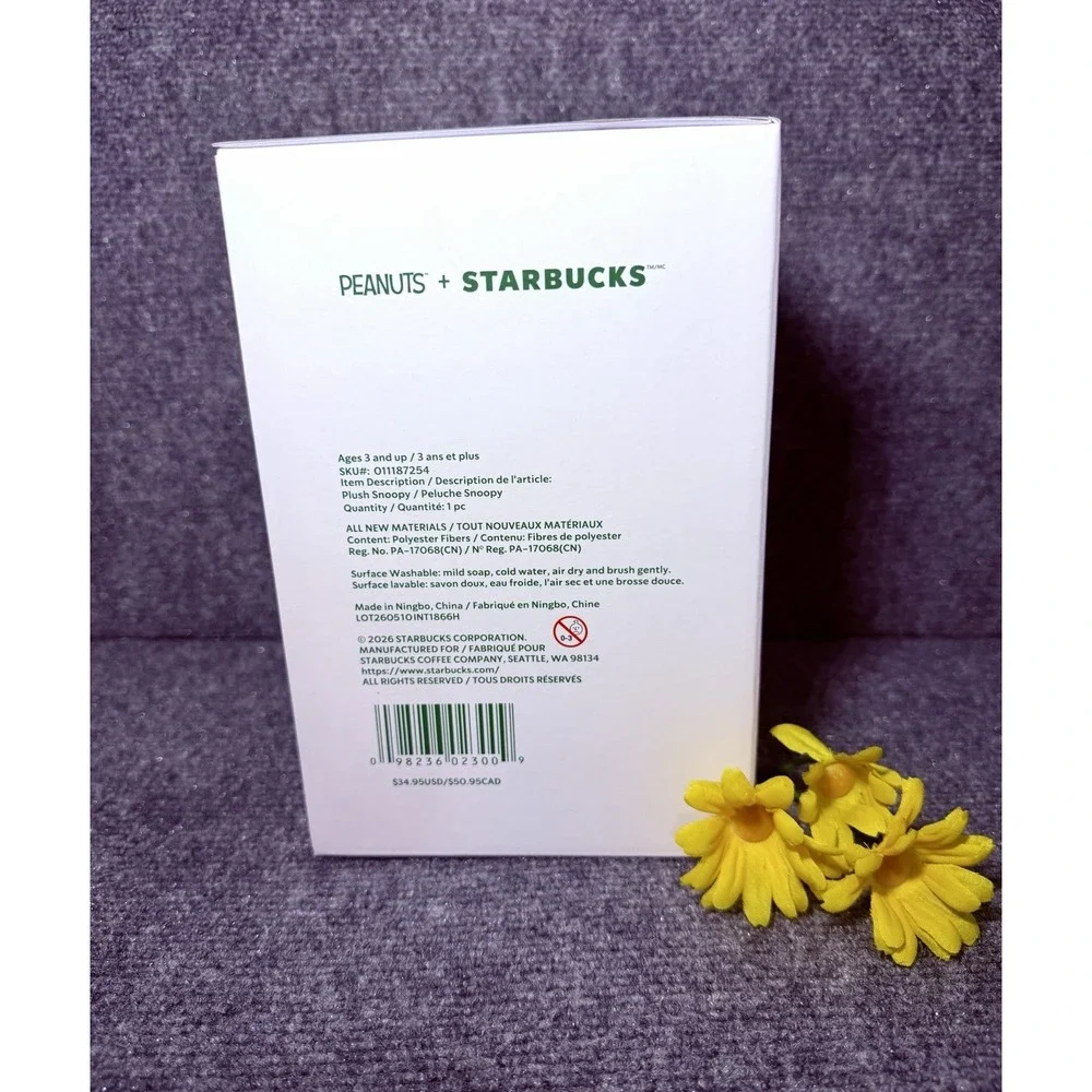 Starbucks x Peanuts Snoopy Bundle Glass Cup Plush Keychain Limited Edition 2026